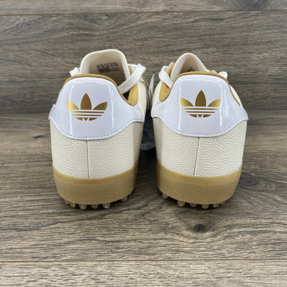 Adidas Gazelle Golf Lux Shoes Mens 7 Womens 8 Off-White Leather Spikeless JI4156 - Picture 7 of 10